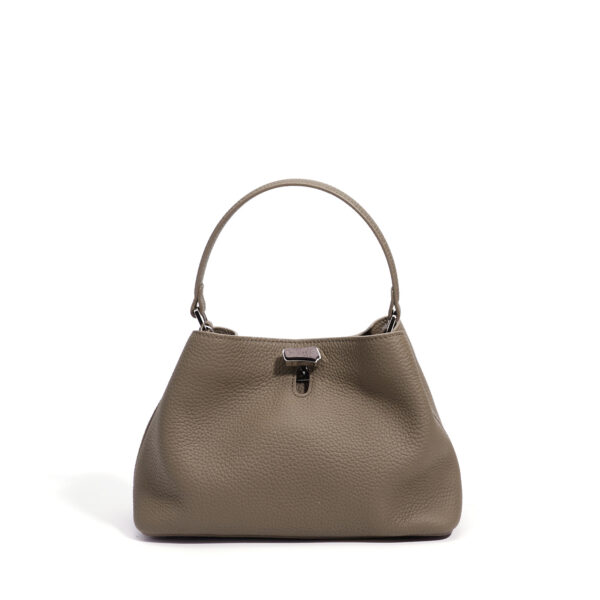 Chic Soft-Shell Bucket Bag - Minimalist Lychee Texture Handbag