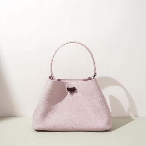 Chic Soft-Shell Bucket Bag - Minimalist Lychee Texture Handbag