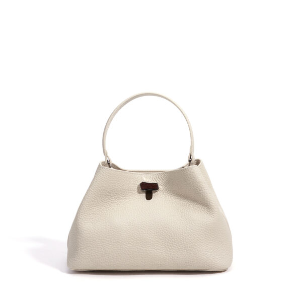 Chic Soft-Shell Bucket Bag - Minimalist Lychee Texture Handbag