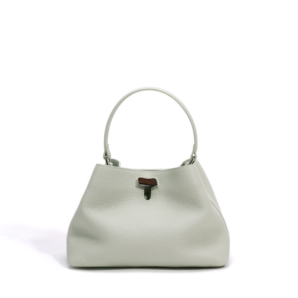 Chic Soft-Shell Bucket Bag - Minimalist Lychee Texture Handbag